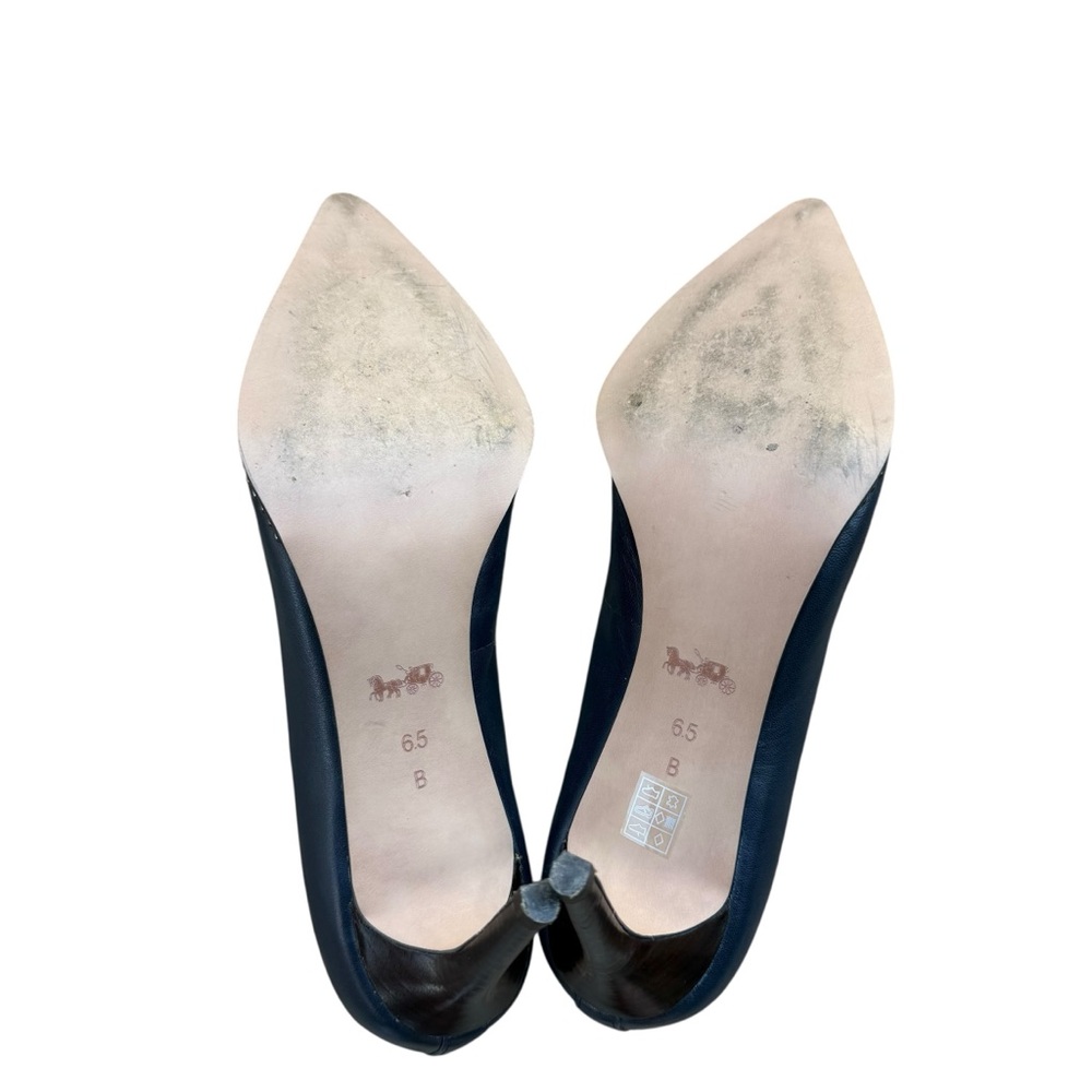 Coach Vonna Navy Blue Pointed Toe Pumps Size 6.5 - Picture 8 of 9